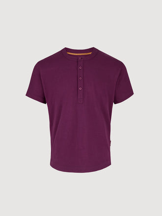 Buffed Cotton Short-Sleeve Henley