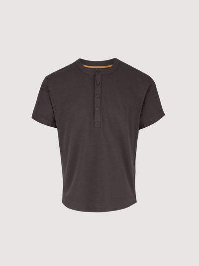 Buffed Cotton Short-Sleeve Henley