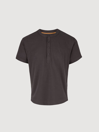 Buffed Cotton Short-Sleeve Henley