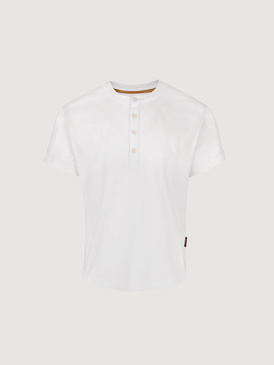 Buffed Cotton Short-Sleeve Henley