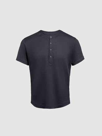 Greek Linen Short-Sleeve Henley