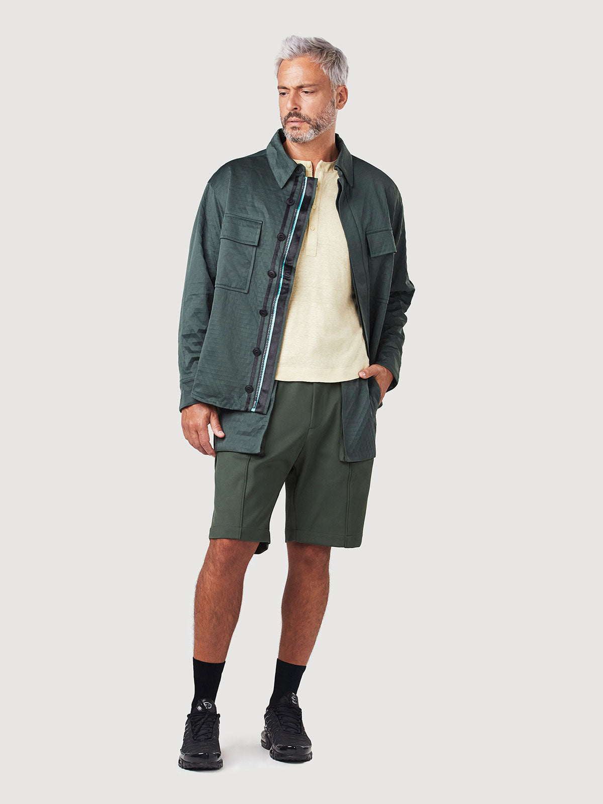 Dark Military Olive and Aqua / SM (Short)