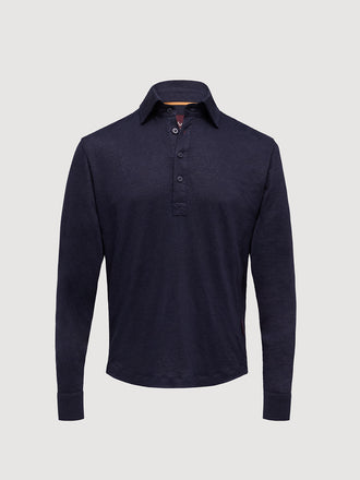 Madeira French Linen Long Sleeve Polo