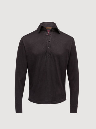 Madeira French Linen Long Sleeve Polo